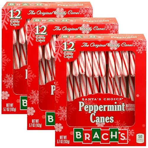 Brach's 12 Peppermint Candy Canes, 12 Count (Pack of 3)