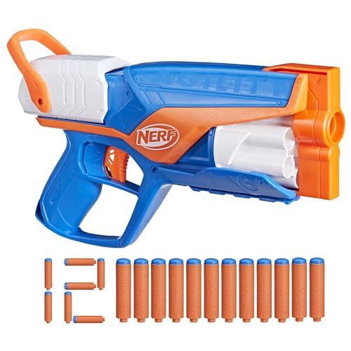 NERF N Series Agility Blaster, 12 N1 Darts Compatible Only N Series Blasters, 6 Dart Drum, Kids Outdoor Games