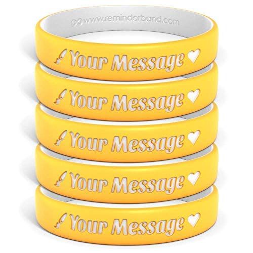 Reminderband 25 Custom Luxe Silicone Wristbands - Personalized Silicone Rubber Bracelets - Customized For Promotions, Gifts, Support, Causes, Fundraisers, Awareness - Men, Women, Kids