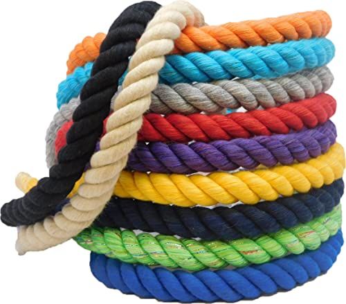 Ravenox Natural Twisted Cotton Rope | (Aqua)(1/2 Inch x 10 Feet) | Made in The USA | Strong Triple-Strand Rope for Sports, Décor, Pet Toys, Crafts, Macramé & Indoor Outdoor Use