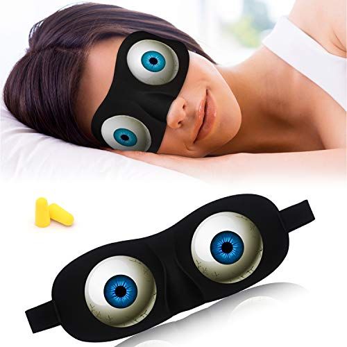 Tphon Eye Sleep Mask Funny Blindfold for Women Men Kid, Upgraded 3D Contoured 100% Blackout Sleeping Mask with Adjustable Strap, Soft Night Blindfold Eye Shades for Travel Naps Shift Works Games