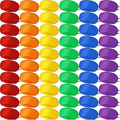 180 Pack Multicolor Eye Mask Sleep Blindfold Bulk, Sleeping Eye Cover for Party Games with Nose Pad and Adjustable Strap, Team Building Games Women Men Kids, 10 Colors, Individual Package