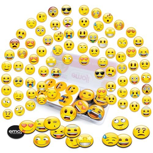 MORCART 54 Emoji Fridge Magnets Cute Funny Refrigerator Magnets - Whiteboard Locker Decorative Magnets for Home Kitchen Office School Gift for Family and Friend