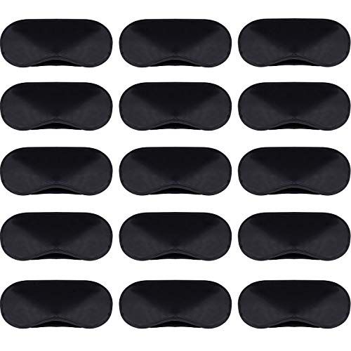30 Pieces Blindfold Eye Cover Sleep Mask for Games Party Sleeping Travel with Nose Pad and Adjustable Strap (Black)