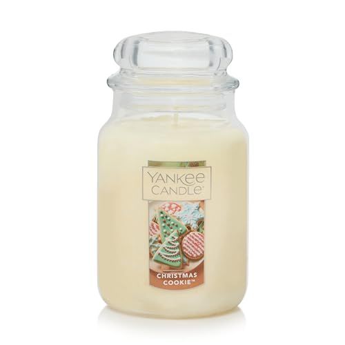 Yankee Candle Christmas Cookie Scented Classic 22oz Large Jar Single Wick Candle Over 110 Hours of Burn Time Perfect for Holiday Gifting and Celebration
