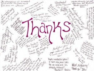 Thank you message